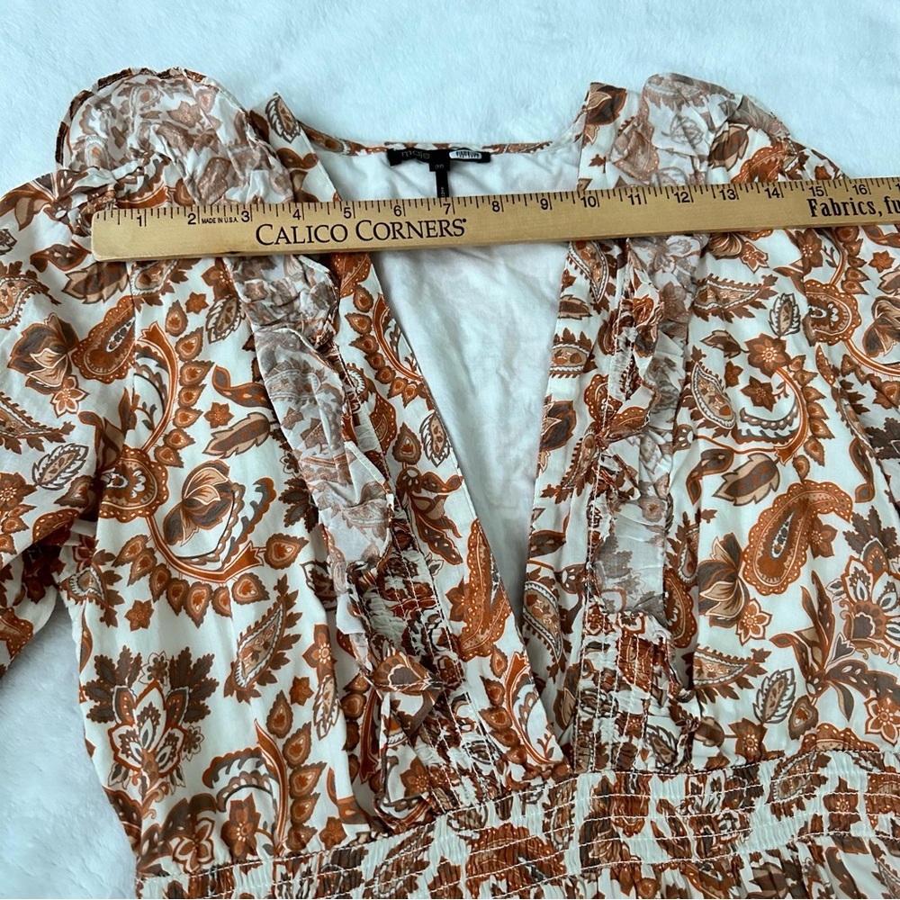 Maje Ruffian Paisley Ruffle Maxi Dress - Picture 9 of 14